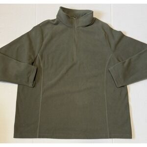 LANDS END - Men Oeko-Tex 100 Green 1/4 Zip Fleece Pullover Jacket - 2X-Large